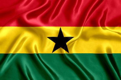 Flag Ghana silk