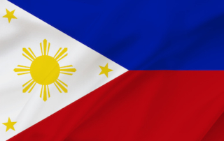 Large Philippines flag waving in the wind